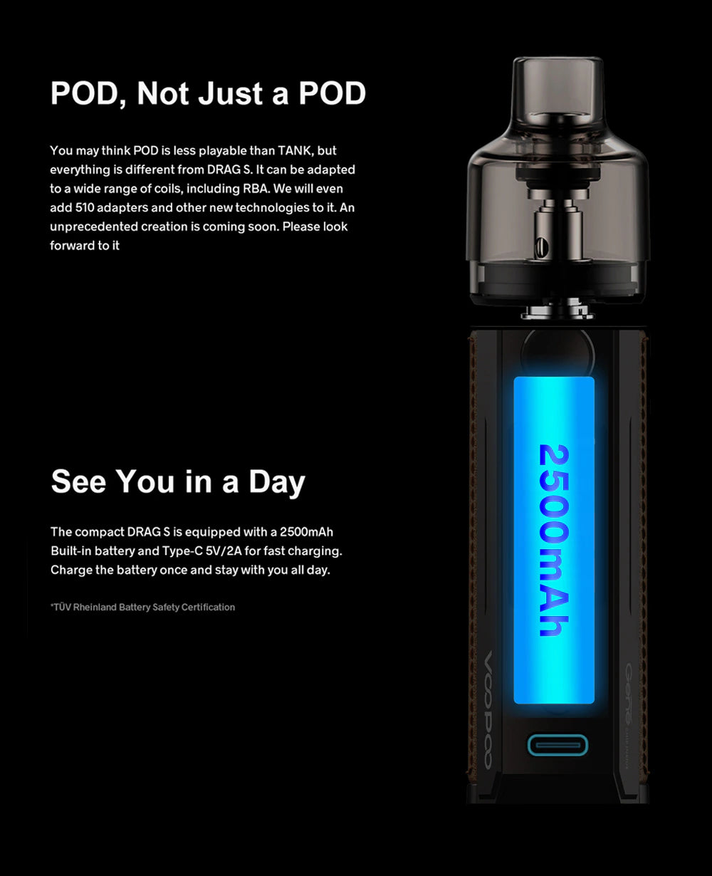VOOPOO Drag S Device Pod Kit 6OW - 100% Original (Without Box)