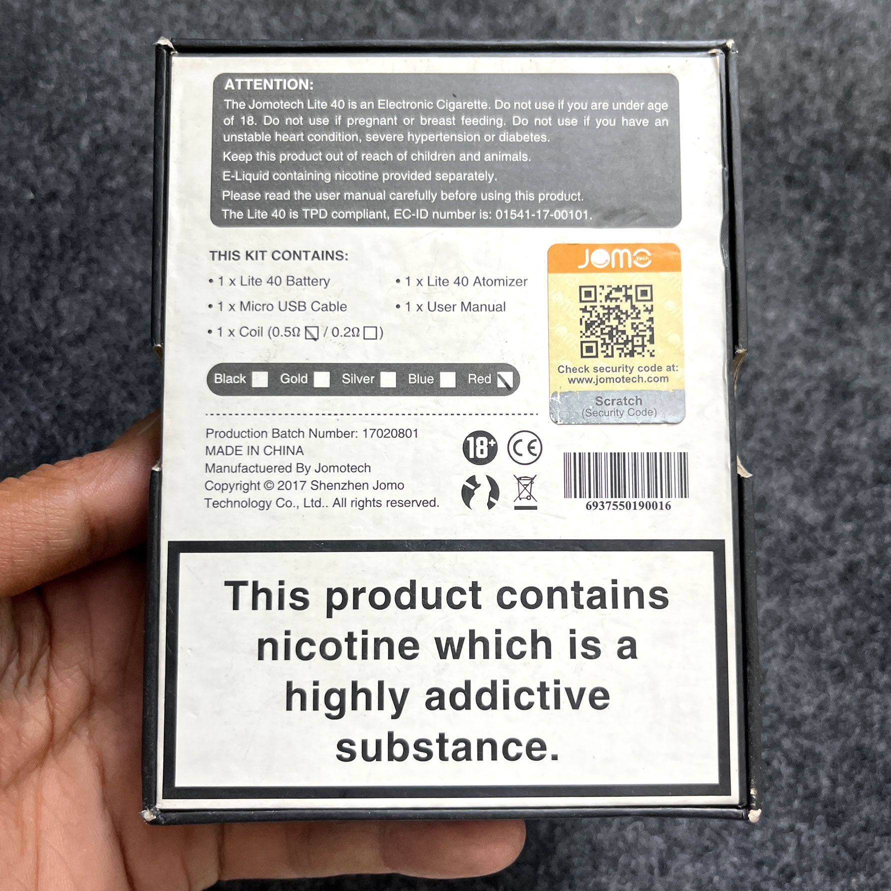 Jomo Lite 40 TPD Version - Original-(Without Box)