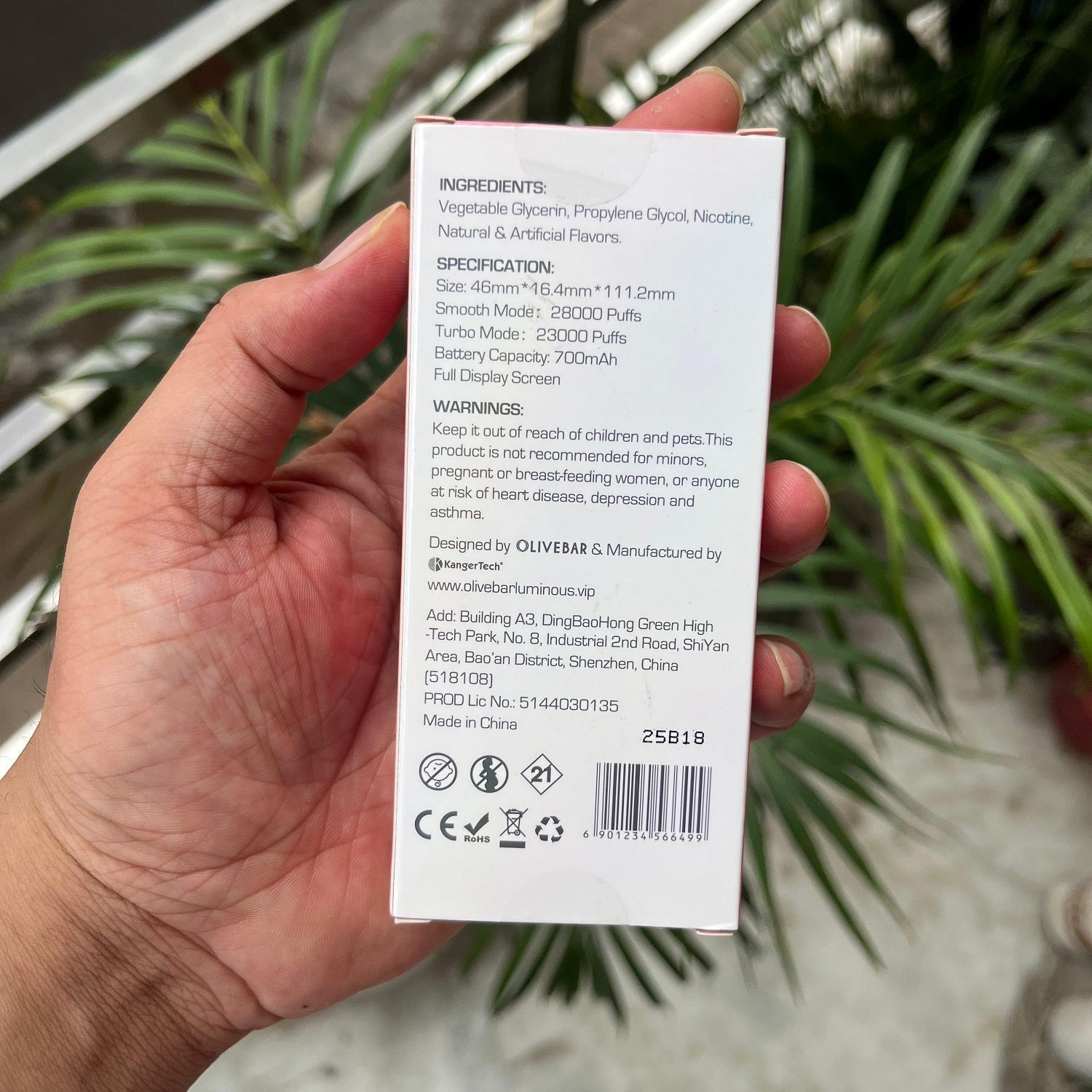 Olivebar AI Space 28000 Puffs | Full Display Screen